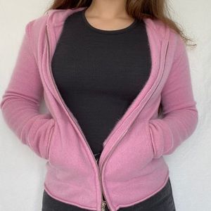 vince camuto cashmere zip up hoodie